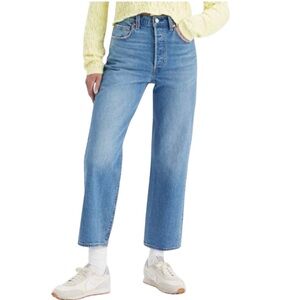 Levi’s Ribcage Straight Ankle blue denim jeans size 27 excellent condition